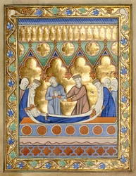Begräbnis Davids, aus dem Psalter und Stundenbuch von Isabella von Frankreich, Paris, ca. 1260
